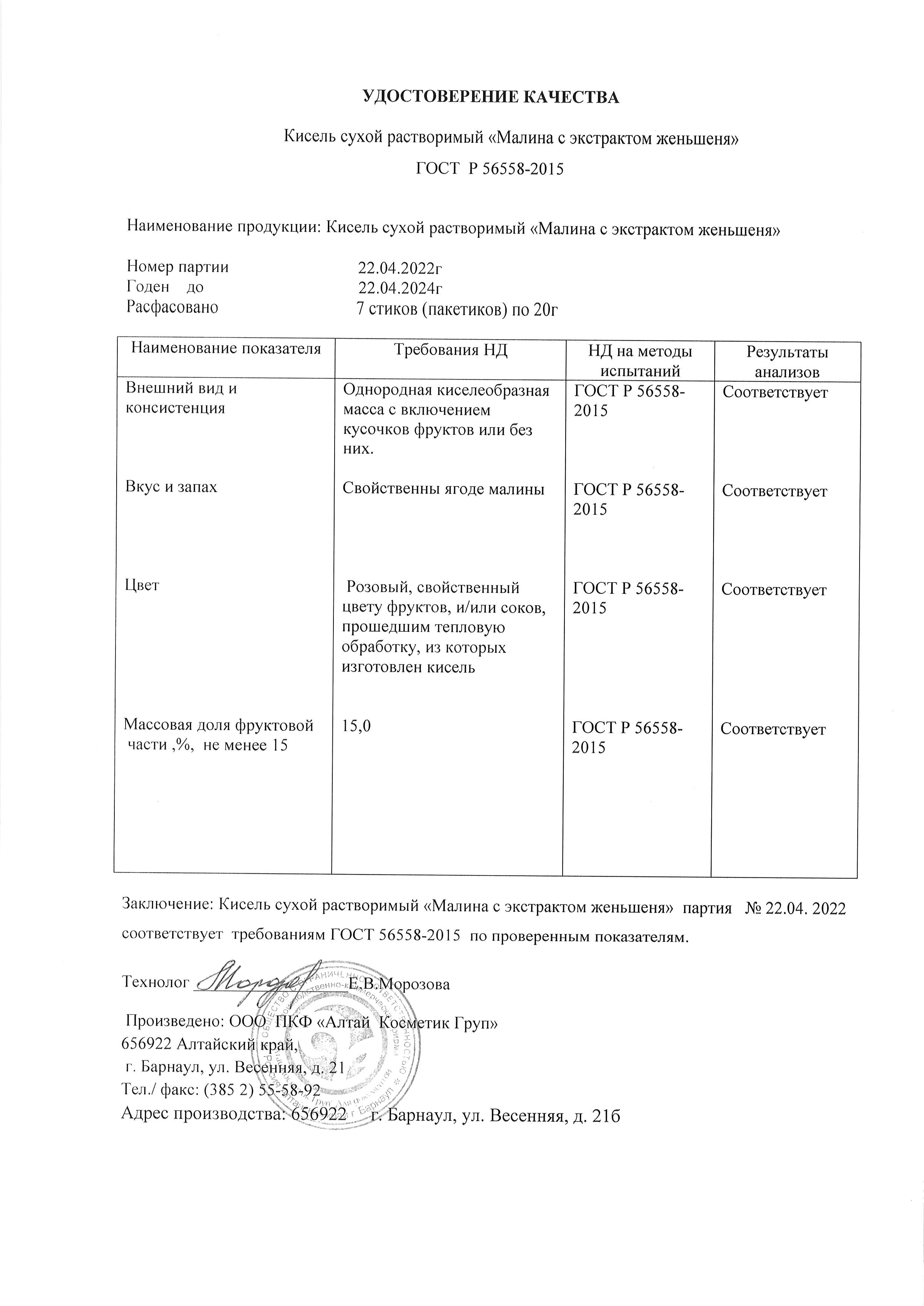 Паспорт №042022